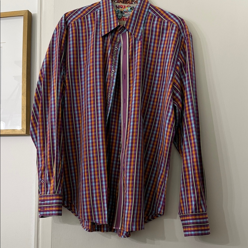 Robert Graham Multicolor Plaid Button-Down Shirt in Red, Blue, Purple